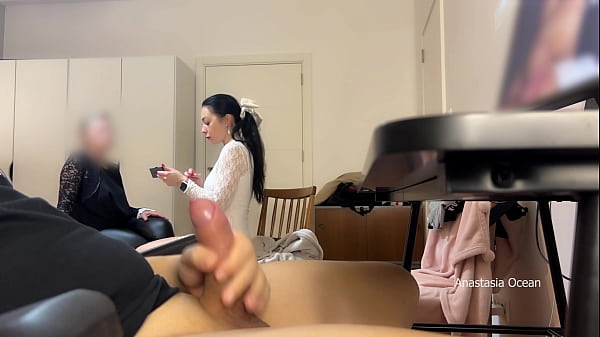 My stepmom and I caught my husband watching porn and masturbating.