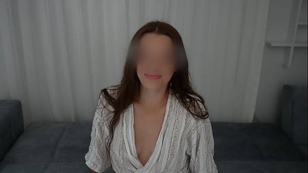 Sex with a hot brunette in a bathrobe ends with cum on face